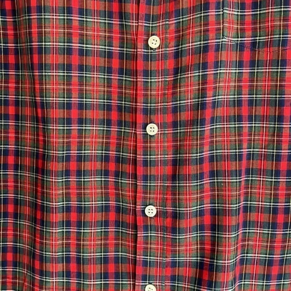 Men's Red Plaid Ashley & Ried Single Needle Tailoring Button Down Shirt Size XL - Picture 5 of 6